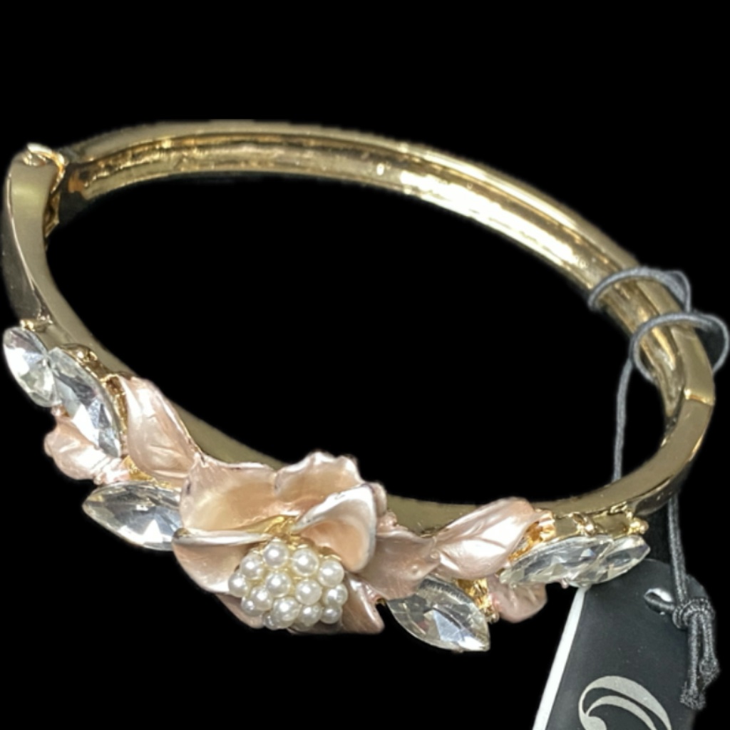 Rsvp Gold & Floral Bangle Bracelet